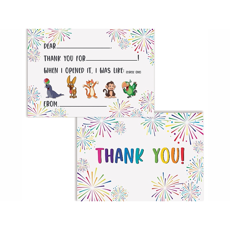 Better Office Thank You Cards with Envelopes, 4.25" x 6", Multicolor, 50/Pack (64632-50PK) image 1