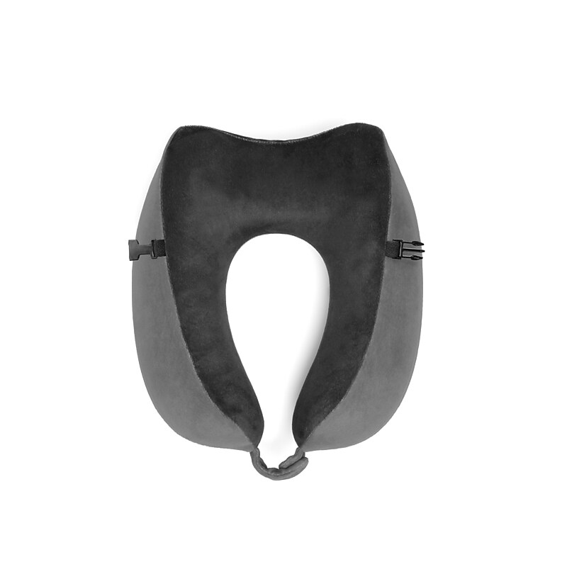 Brookstone Flex Curve Polyester Travel Pillow, Black/Gray (BCPP0002) image 1