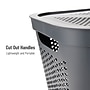Mind Reader 15.85-Gallon Slim Laundry Hamper with Lid, Plastic, Gray, 2/Set (2HBIN60-GRY)~#|#~EDE4BCA3-C87C-4CC0-8B5C13E35383E6E7_sc7