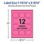 Avery Rectangle Laser/Inkjet Multipurpose Labels, 1-13/16" x 2-3/16", Bright Pink (960/Box)~#|#~EDE6A041-A7AA-46BC-A6232905E77F8F98_sc7