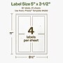 Avery Hemp Rectangle Laser/Inkjet Multipurpose Labels, 5" x 3-1/2", Off-White (80/Pack)~#|#~EDE8A7BF-2CDB-49D2-A6A7E0A765728B8A_sc7