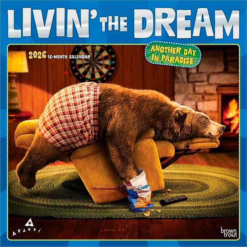 2026 BrownTrout  Livin' the Dream 12" x 12"  Monthly, Paper Cover,  Livin' the Dream (9798330701469) image 1