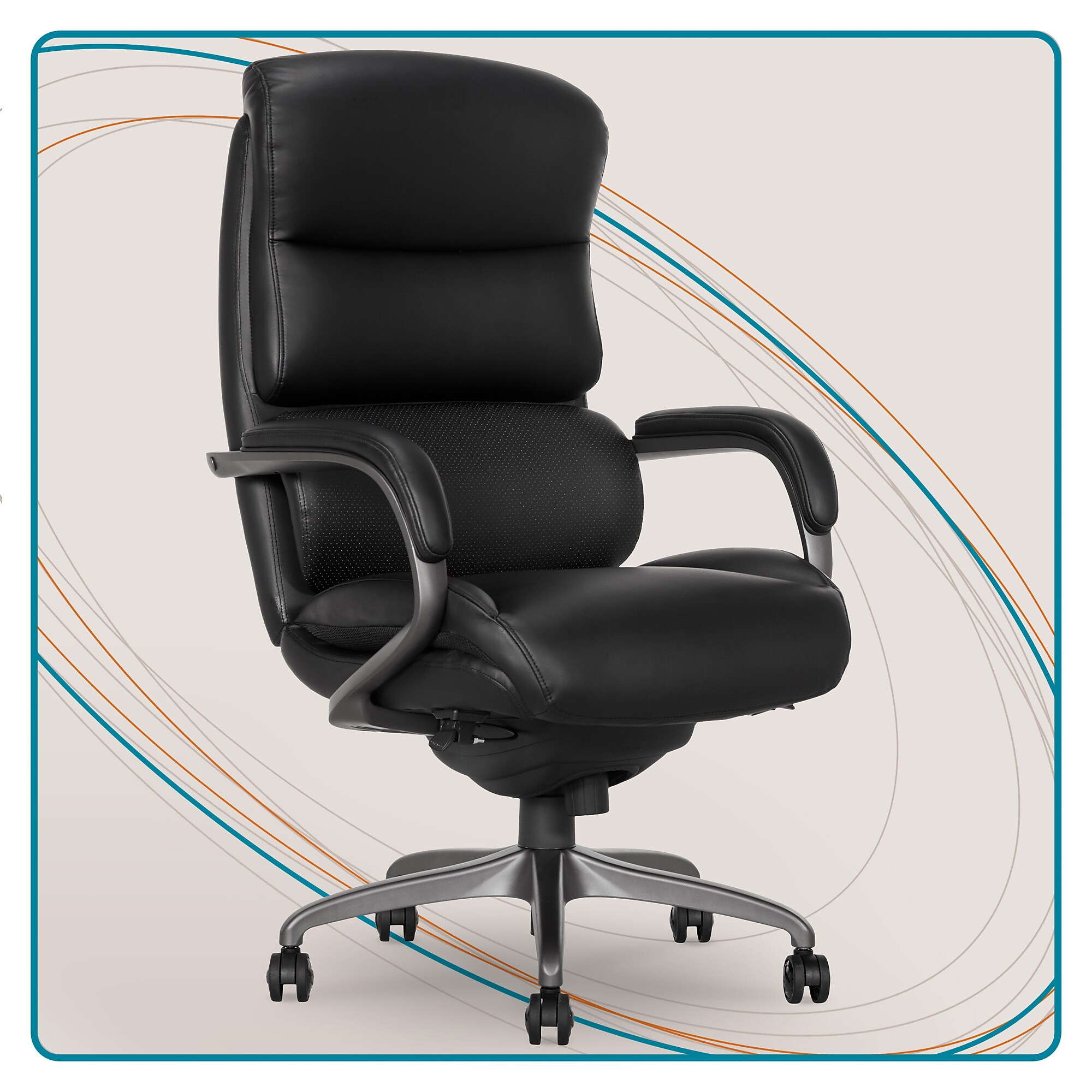 La-Z-Boy Aberdeen Ergonomic Bonded Leather Swivel Executive Chair, Black (51545-BLK) Sansujyuku sansujyuku.com