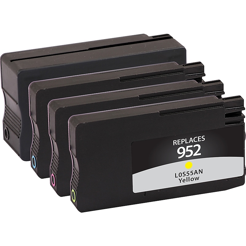 Clover Remanufactured Black High Yield and Cyan/Magenta/Yellow Standard Yield Ink Cartridge Replacements for HP 952/952XL image 1