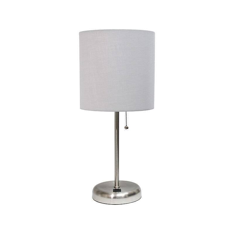 Creekwood Home Oslo LED Table Lamp, Brushed Steel/Gray (CWT-2012-GY) image 1
