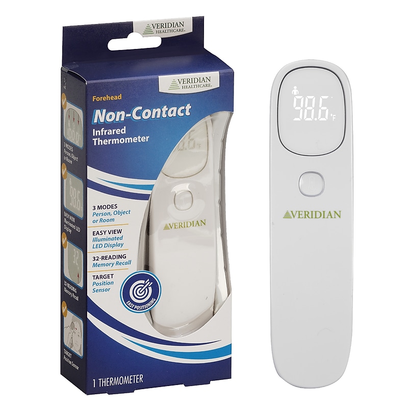 Veridian Infrared Digital Forehead Thermometer, White (09-313) image 1