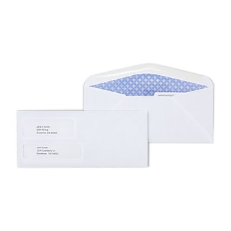 Staples Gummed Security Tinted #9 Business Envelopes, 3 7/8" x 8 7/8", White, 500/Box (266759)