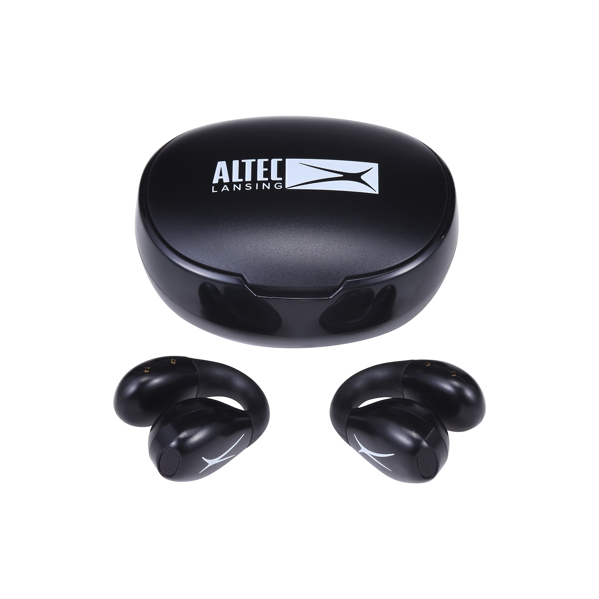 Altec Lansing Wireless Bluetooth Clip Open Wearable Earbuds with Charging Case, Black (MZX1010-BLK) Simolary simolary.com