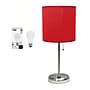 Creekwood Home Oslo 19.5" LED Table Lamp with USB Port, Brushed Steel/Red Shade (CWT-2012-RE-LB)~#|#~EE0620FA-1A68-466C-8C393DC91A4E6627_sc7