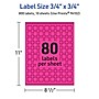 Avery Laser/Inkjet Square Multipurpose Labels, 0.75" x 0.75", Neon Magenta, 800/Pack (94102)~#|#~EE101041-163F-40C3-83D55BAC1653ACD6_sc7