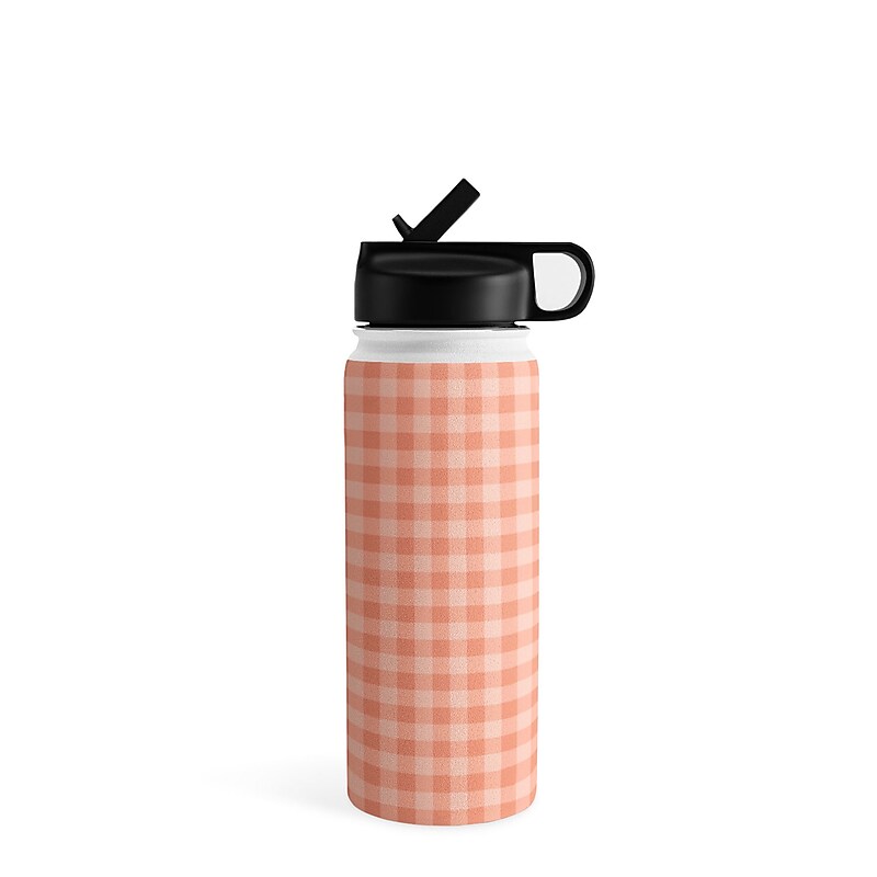 DENY Designs Gingham Rose by Colour Poems Stainless Steel Double Wall Insulated Water Bottle, 18 oz. (75999-WBTL05) image 1