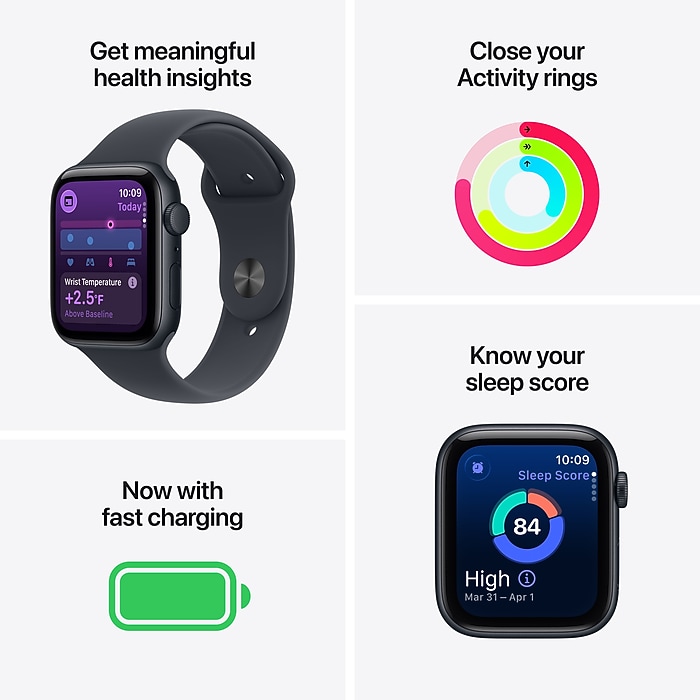 Apple Watch SE 3 GPS Smartwatch, 40mm, Midnight Aluminum Case with
