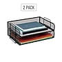 Mind Reader 2-Tier Stackable Paper Desk Tray, Metal, Black, 2/Pack (DSTACK2-BLK)~#|#~EE22B0B0-EB0B-4308-BD38DEDB0A8F5C69_sc7