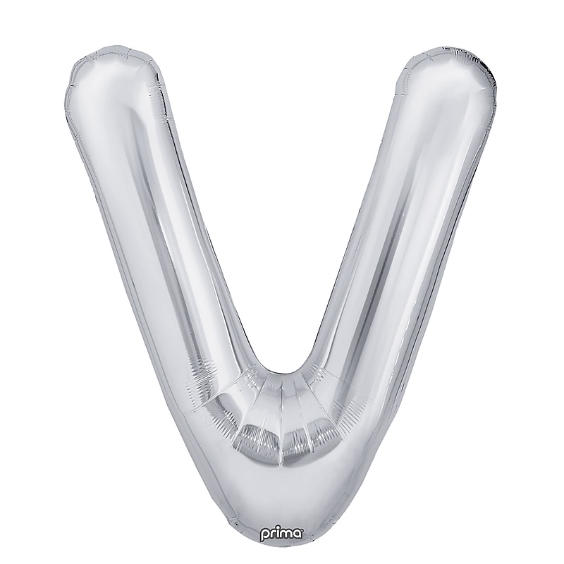 Party City 16" "V" Foil Balloon, Silver, 2/Pack (AM60050283-18) image 1