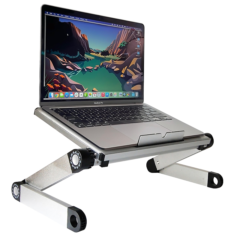 Uncaged Ergonomics WorkEZ Ergonomic Laptop Cooling Stand, Light Silver (WELS) image 1
