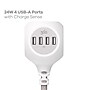 360 Electrical PowerBall 24W 3-Outlet 4-USB-A Port Braided Charging Hub, 6', Luna Gray (3E0780-WLG6NA)~#|#~EE305689-3F7D-4FBB-BF1A4A5D0320E6AB_sc7