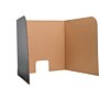Flipside Foldable Cardboard Freestanding Privacy Shield w/Pass-through Window, 23"H x 70"W, Kraft/Black, 12/Pack (61860)~#|#~EE333F66-D097-4777-9A203C8650AB999A_sc7