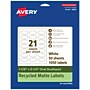 Avery EcoFriendly Laser/Inkjet Decorative Edge Multipurpose Labels, 1-1/8" x 2-1/4", White, 1050/Box (94061)~#|#~EE36781D-5A68-454C-86D77267EB9A31D8_sc7