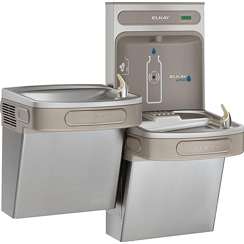 Elkay ezH2O Bi-Level Wall Mounted Drinking Fountain and Bottle Filling Station (EZSTL8WSSK) image 1