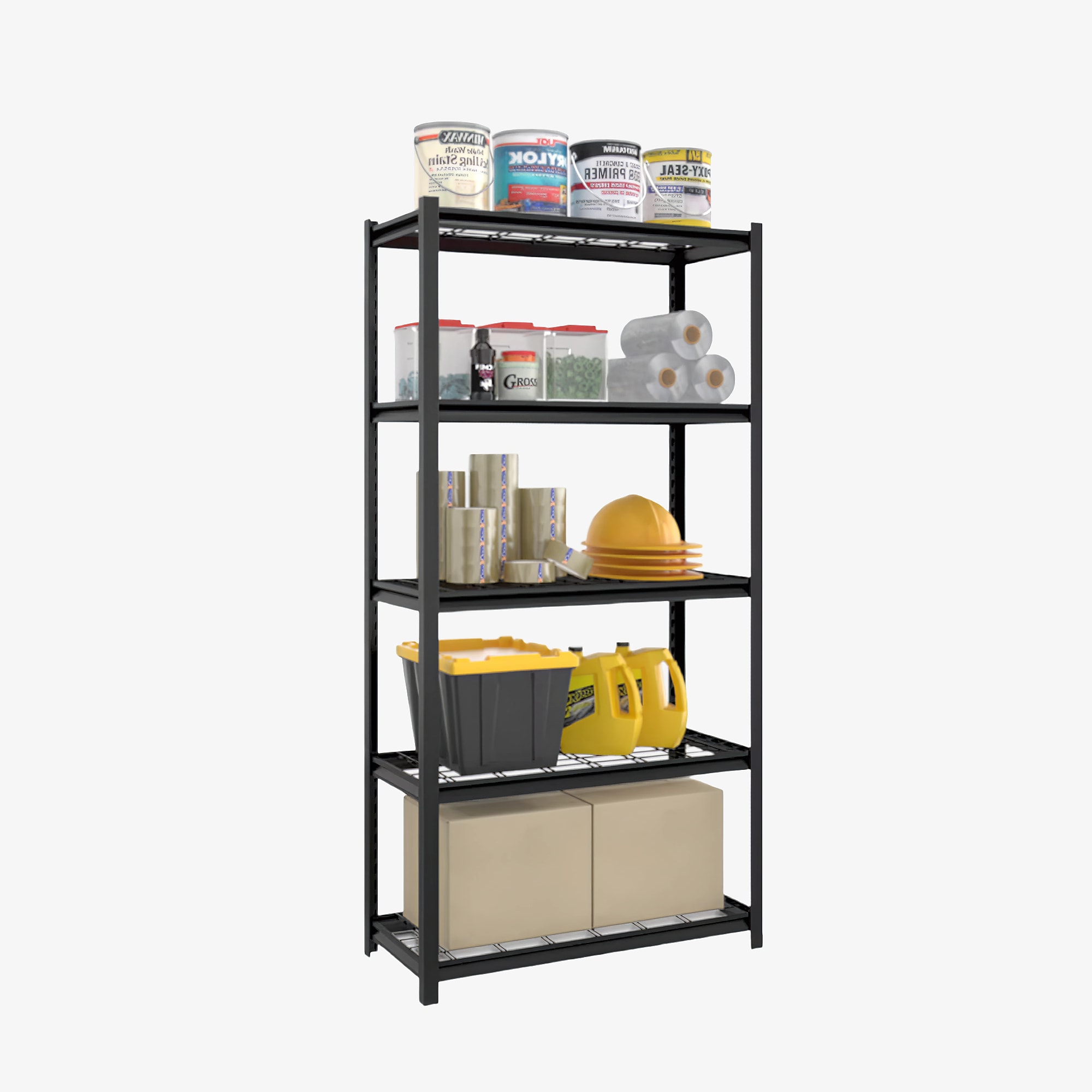 FlexiSpot 5-Shelf Metal Light Duty Wire Storage Shelving, 72″ x 36″ x 16″, Black (CJ017-DK) Sansujyuku sansujyuku.com