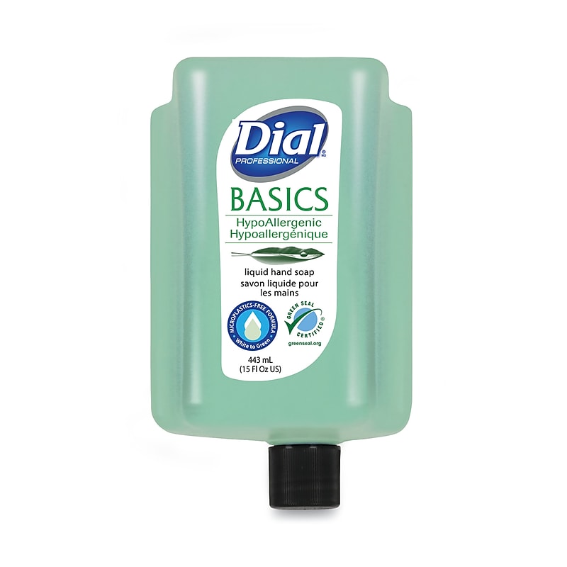 Dial Professional Basics MP Free Liquid Hand Soap Refill for Versa Dispenser, 15 oz Refill Bottle, 6/Carton (DIA33827) image 1
