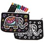 S&S Velvet Art Fabric Elephant Pouch, 12/Pack (PS1462)~#|#~EE46C661-F747-4A37-B0106947B63C7A54_sc7