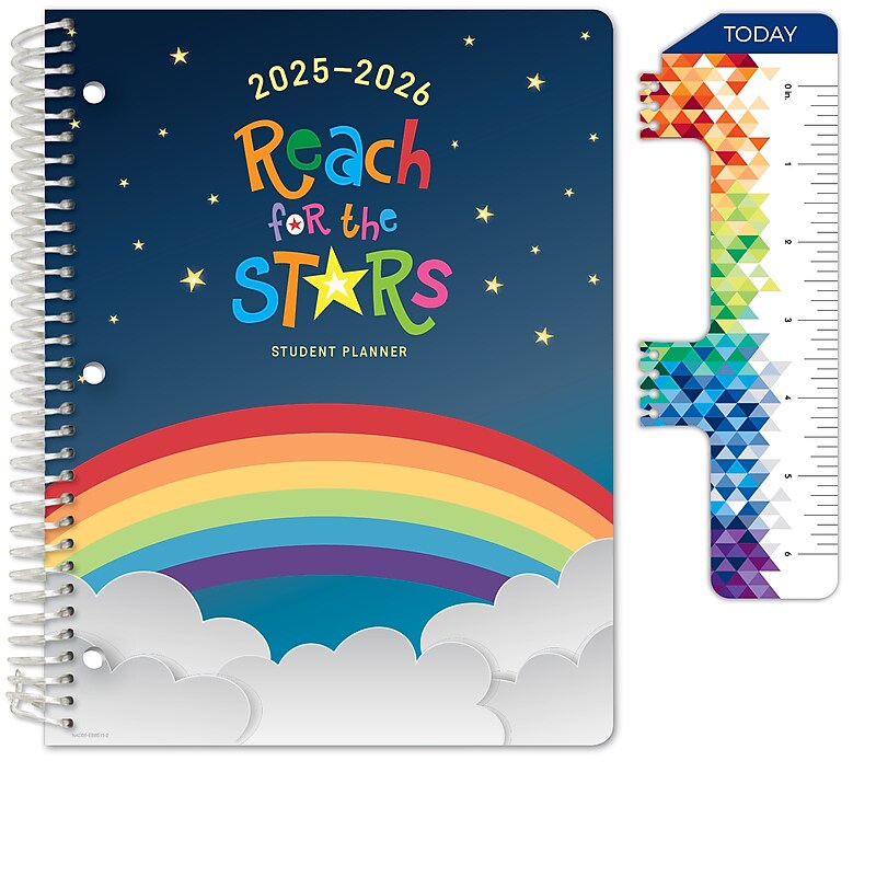 2025-2026 Global Printed Products Reach For The Stars 8.5" x 11" Academic Weekly & Monthly Planner, Paper Cover image 1
