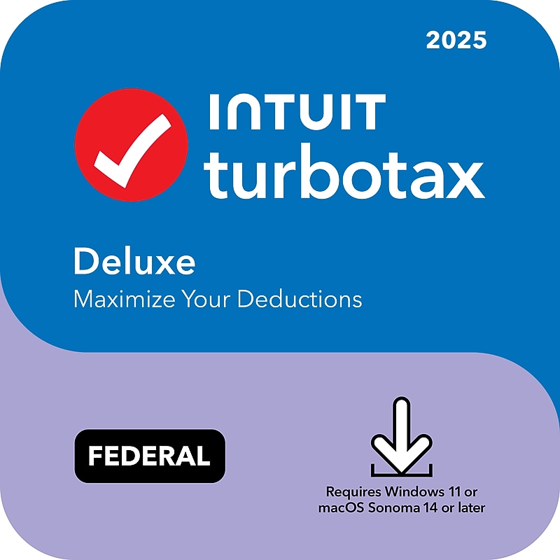 TurboTax Deluxe 2025 Federal Only + E-file for 1 User, Windows & Mac, Download (INT940800V144) image 1