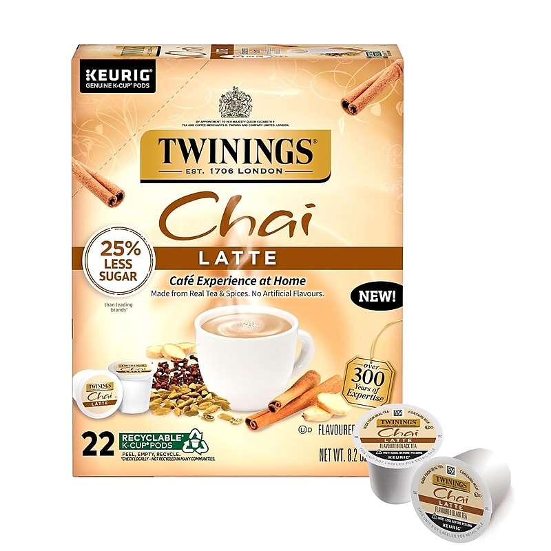 Twinings Chai Latte Black Tea, Keurig® K-Cup® Pods, 22/Box (TNA78919) image 1
