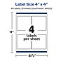 Avery Laser/Inkjet Square Glossy Labels, 4" x 4", Clear, 40 Labels/Pack (94100)~#|#~EE53891C-96A9-4B82-B6D3525319728C88_sc7