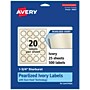 Avery Pearlized Ivory Burst Multipurpose Labels, 1.75", Ivory, 500/Pack (94607)~#|#~EE559A31-4470-4D9D-B2B4353D7C789E9B_sc7
