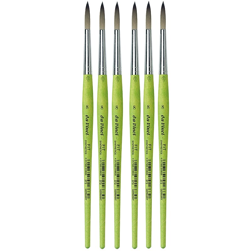 da Vinci FIT Mixed Media Synthetic Bristle, Round Brush, 6/Pack (DVXVA3738-6) image 1