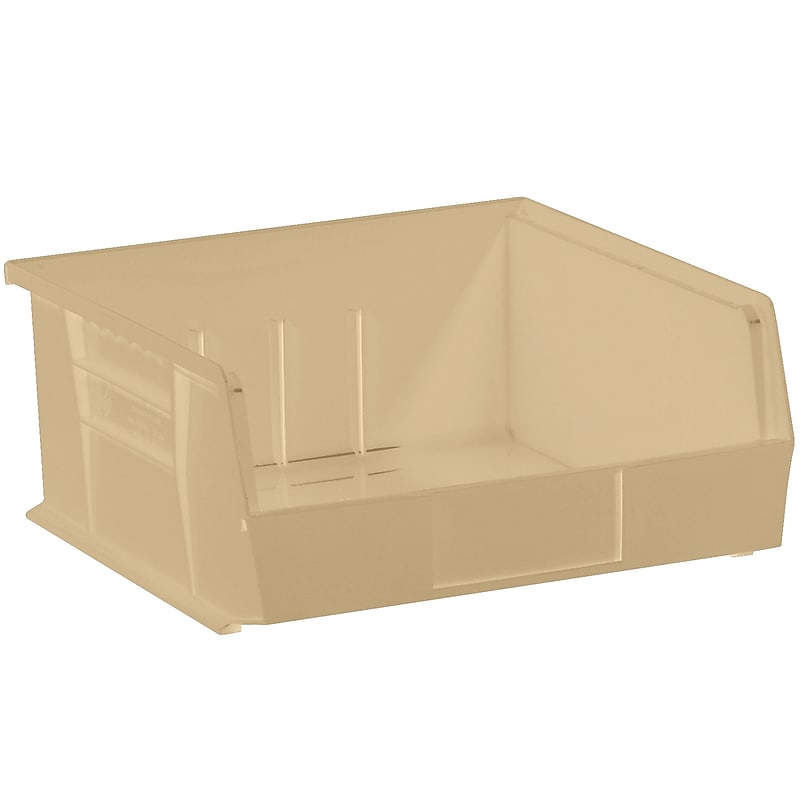 BOX 10 7/8" x 11" x 5" Plastic Stack and Hang Bin Box, Ivory image 1