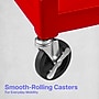 Luxor LEADER 3-Shelf Adjustable Media Utility Cart with Locking Cabinet, Red (AVJ42C-RD)~#|#~EE6B0DF0-0BBF-4499-81C0A5BB9F0C74D9_sc7