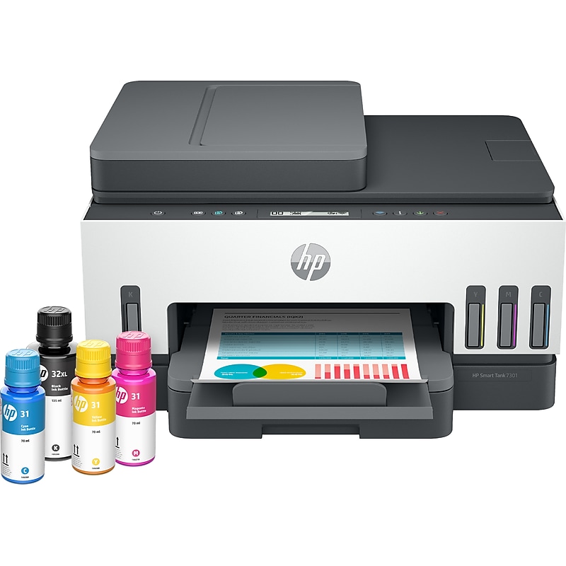 HP Smart Tank 7301 Wireless All-in-One Color Ink Tank Printer Scanner Copier, 2 years ink included (28B70A) image 1