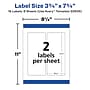 Avery Waterproof Wraparound Laser/Pigment-Inkjet Rectangle Labels, 3 1/4" x 7 3/4", White, 16 Labels/Pack (22835)~#|#~EE7303D0-470C-48AD-A11697AEC8617EA1_sc7