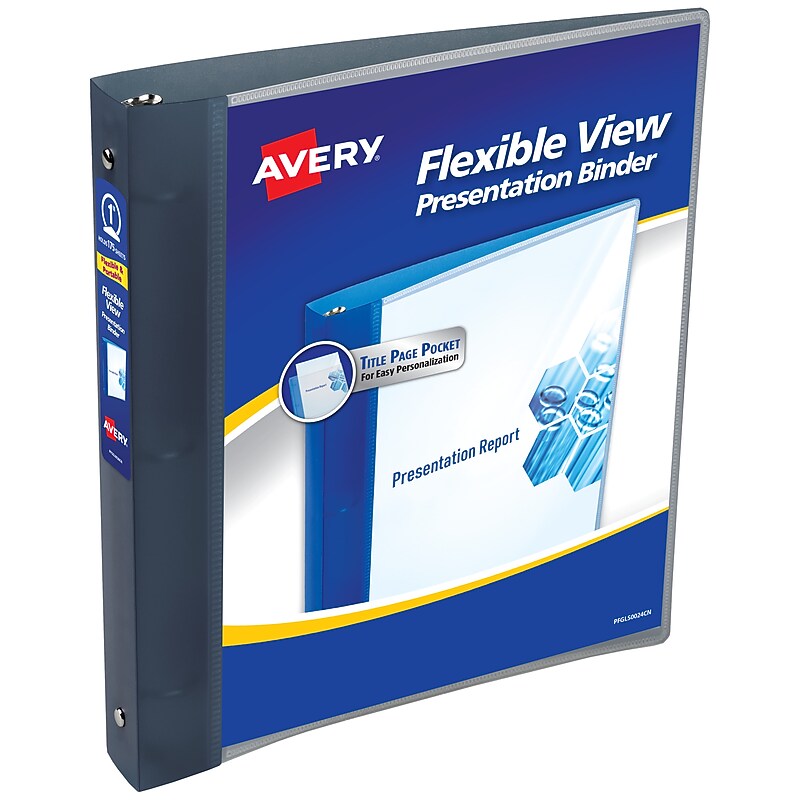 Avery 1" 3-Ring Flexible Poly Binders, Gray (17676) image 1