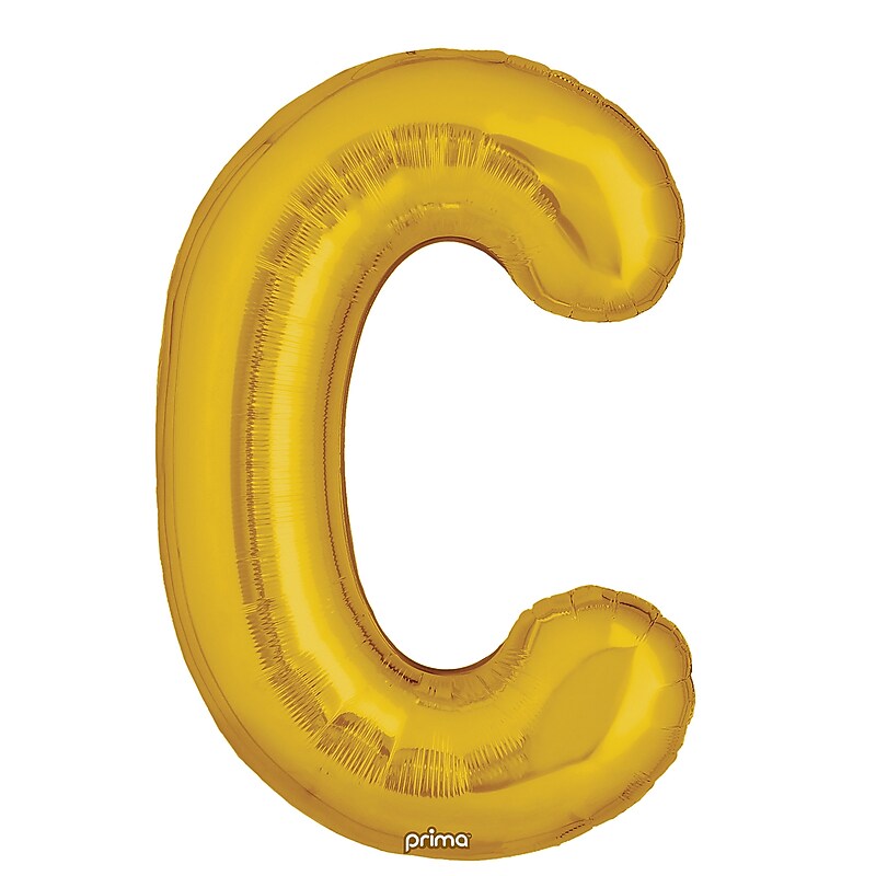 Party City 16" "C" Foil Balloon, Gold, 2/Pack (AM60050216-19) image 1