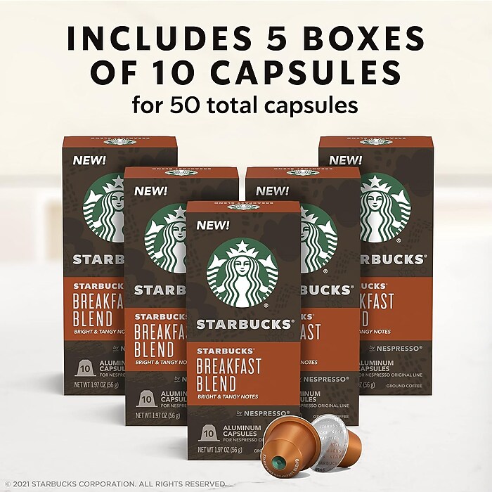 Starbucks Breakfast Blend Coffee Nespresso Original Capsules