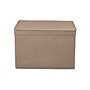 Household Essentials Large Stackable Folding Fabric Wide KD Storage Box, 12" x 18.5"x 15", 57.7 Qt., Beige, 2/Pack (7819-1)~#|#~EE990D9F-6561-4AE8-B1C644FE68DFED68_sc7