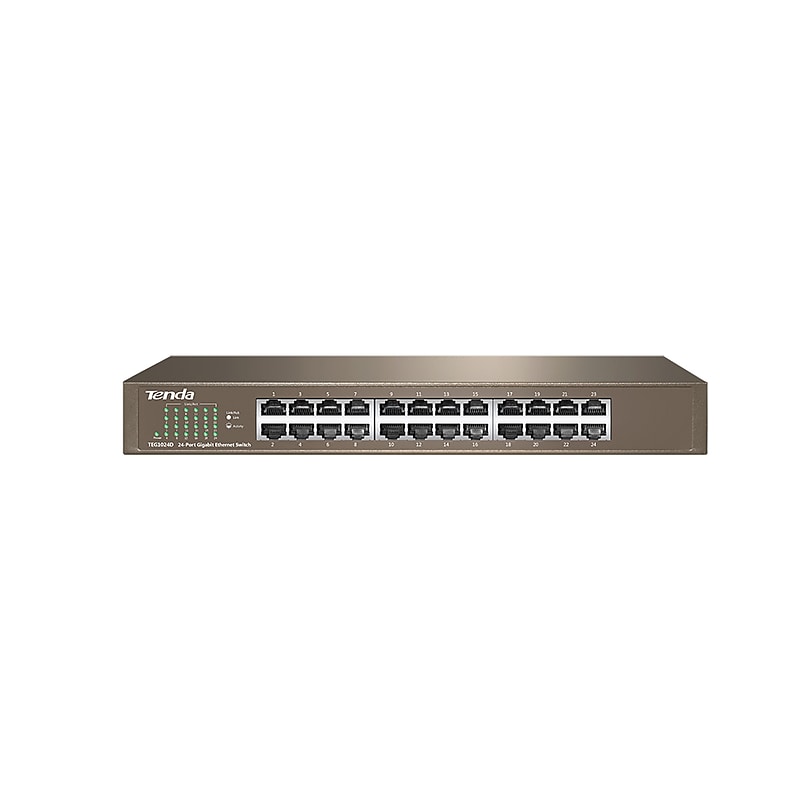 Tenda 24-Port Gigabit Ethernet Unmanaged Switch, 1 Gbps Black (TEG1024D) image 1