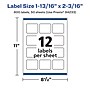 Avery Laser/Inkjet Multipurpose Labels, 2.1875"  x 1.8125", Matte White, 600/Box (94233)~#|#~EE9E7792-2E26-48DD-81DFD5D080841752_sc7
