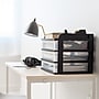 Iris Medium 3-Drawer Desktop Storage, Plastic, Black/Clear (150181)~#|#~EEA50495-0316-4446-BEDF2BD75CD2D9EF_sc7