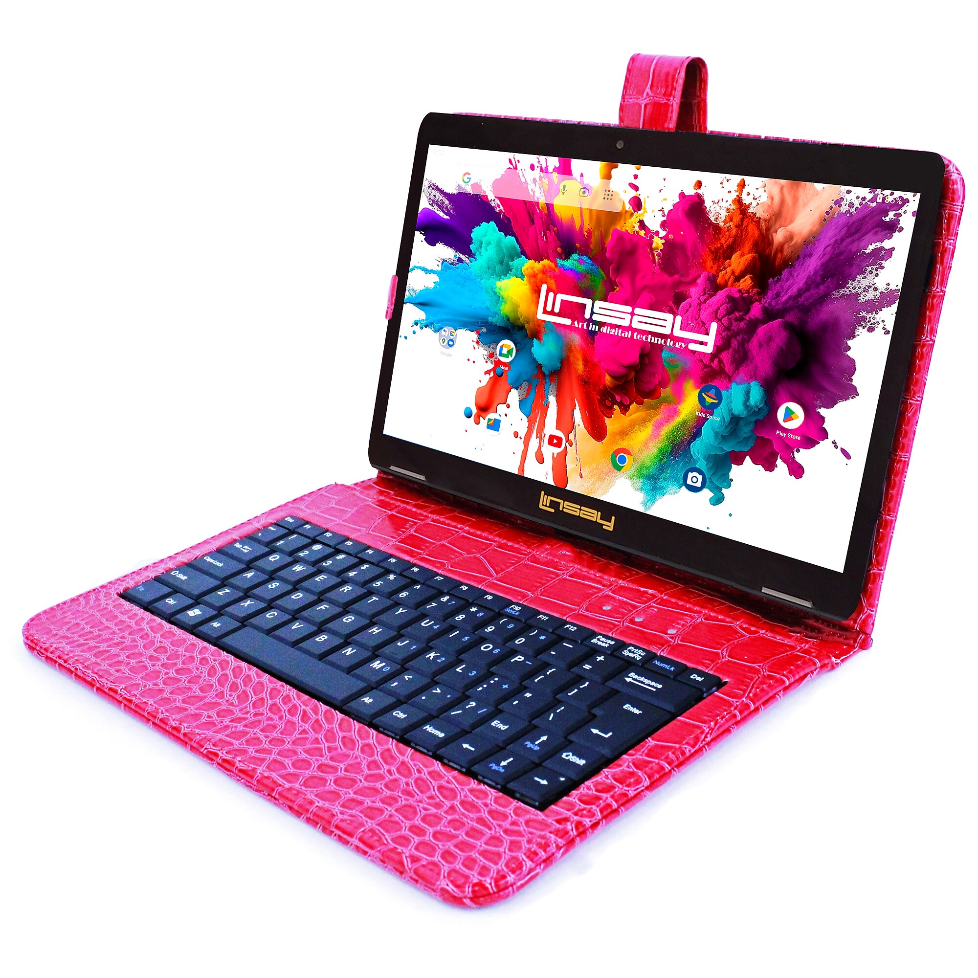 Linsay Octa Core 10.1″ Tablet, 128GB Storage, Android 15, Bundled with Red Crocodile Keyboard and Stylus Pen (F10IPGBKCOREDW) Sansujyuku sansujyuku.com