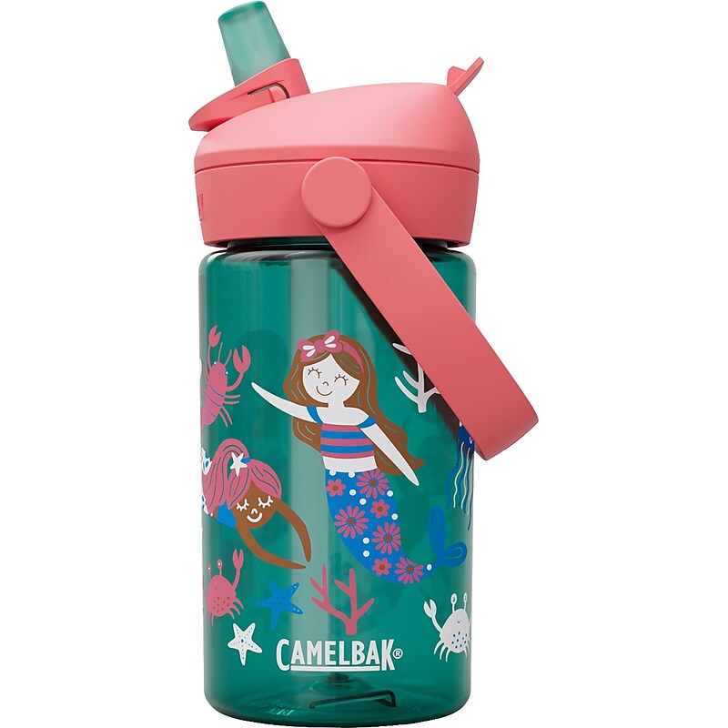 Camelbak Thrive FlipStraw Mermaid Friends Plastic Water Bottle, 14 oz., Multicolored (2860305041) image 1