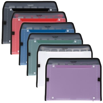 Staples Plastic Accordion File, 7-Pocket, Letter Size, Black