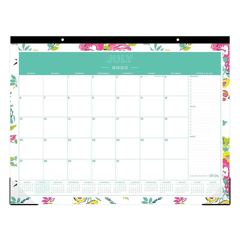 2025-2026 Day Designer for Blue Sky Peyton White 22" x 17" Academic Monthly Desk or Wall Calendar (107938-A26) image 1