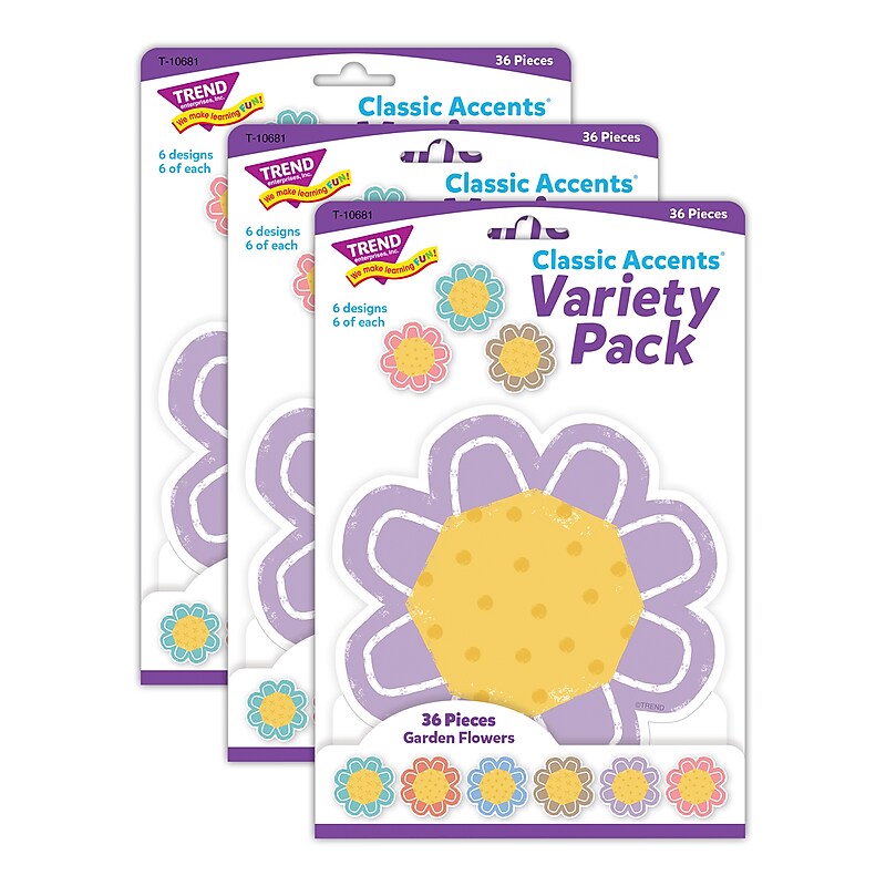 TREND Garden Flowers Classic Accents Variety Pack, 108/Bundle (T-10681-3) image 1