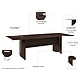 Bush Business Furniture 96W x 42D Boat Shaped Conference Table with Wood Base, Black Walnut (99TB9642BWK)~#|#~EEC31F7F-AF71-4841-AACDA10AAA64D924_sc7