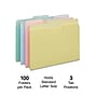 Staples File Folders, 1/3-Cut Tab, Letter Size, Assorted Pastels, 100/Pack (ST459684-CC)~#|#~EECB3747-FF3D-4F6D-9B9AA8119739004F_sc7